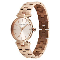 Titan Workwear Pink Dial Rose Gold Stainless Steel Analog Watch for Women