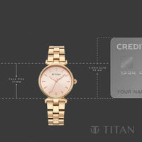 Titan Workwear Pink Dial Rose Gold Stainless Steel Analog Watch for Women