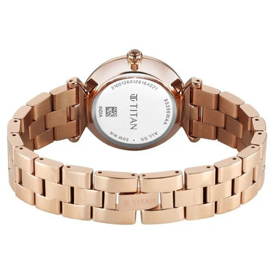 Titan Workwear Pink Dial Rose Gold Stainless Steel Analog Watch for Women