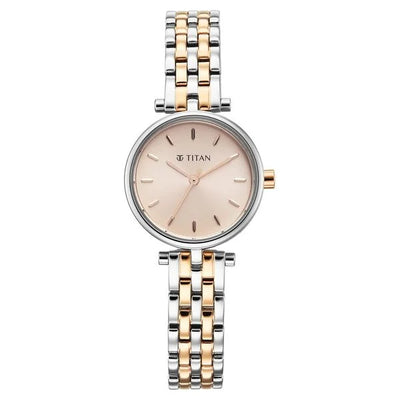 Titan Workwear Pink Dial Two Toned Stainless Steel Analog Watch for Women