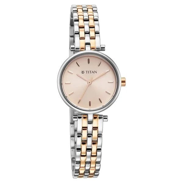 Titan Workwear Pink Dial Two Toned Stainless Steel Analog Watch for Women