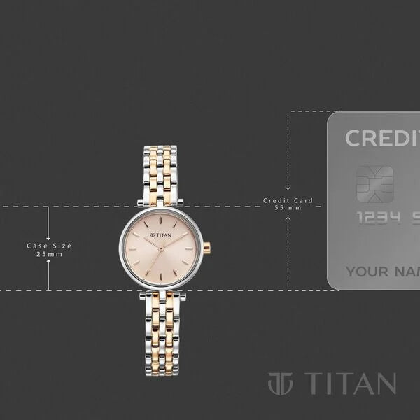 Titan Workwear Pink Dial Two Toned Stainless Steel Analog Watch for Women