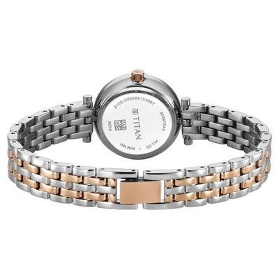 Titan Workwear Pink Dial Two Toned Stainless Steel Analog Watch for Women
