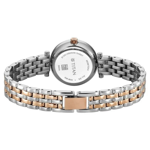 Titan Workwear Pink Dial Two Toned Stainless Steel Analog Watch for Women
