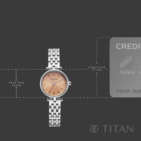 Titan Workwear Rose Gold Dial Silver Stainless Steel Analog Watch for Women