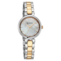 Titan Mother of Pearl Dial Two Toned Stainless Steel Analog Watch for Women