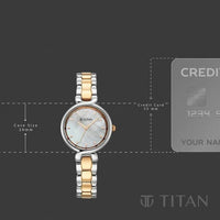 Titan Mother of Pearl Dial Two Toned Stainless Steel Analog Watch for Women