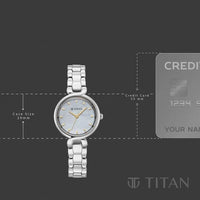 Titan Mother of Pearl Dial Silver Stainless Steel Analog Watch for Women