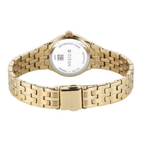 Titan Fashion Champagne Dial Gold Stainless Steel Strap Analog with Date Analog Watch for Women