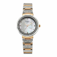 Titan Raga Mother of Pearl Dial Two Toned Metal Strap Analog Watch for Women