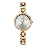 Titan Raga Silver Dial Rose Gold Metal Strap Analog Watch for Women