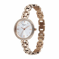 Titan Raga Silver Dial Rose Gold Metal Strap Analog Watch for Women