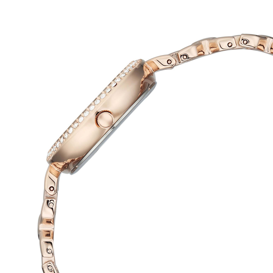 Titan Raga Silver Dial Rose Gold Metal Strap Analog Watch for Women