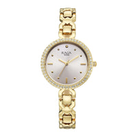 Titan Raga Silver Dial Gold Metal Strap Analog Watch for Women