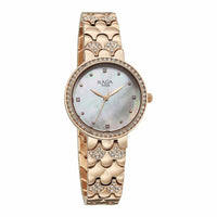 Titan Raga Mother of Pearl Dial Rose Gold Metal Strap Analog Watch for Women