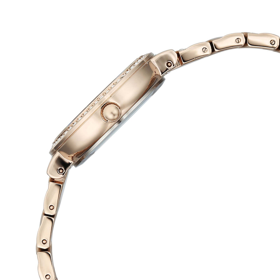 Titan Raga Mother of Pearl Dial Rose Gold Metal Strap Analog Watch for Women