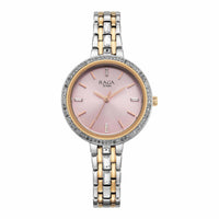 Titan Raga Pink Dial Two Toned Metal Strap Analog Watch for Women