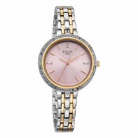 Titan Raga Pink Dial Two Toned Metal Strap Analog Watch for Women
