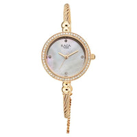 Titan Raga White Dial Rose Gold Metal Strap Analog Watch For Women