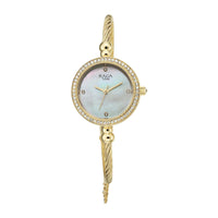 Titan Raga Mother of Pearl Dial Gold Metal Strap Analog Watch for Women