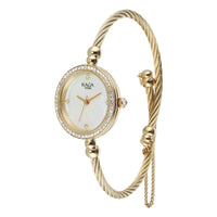 Titan Raga Mother of Pearl Dial Gold Metal Strap Analog Watch for Women