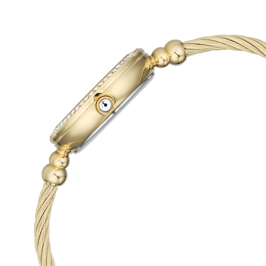 Titan Raga Mother of Pearl Dial Gold Metal Strap Analog Watch for Women