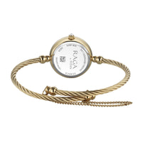 Titan Raga Mother of Pearl Dial Gold Metal Strap Analog Watch for Women