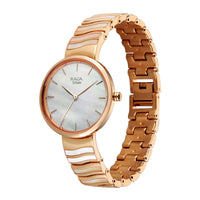 Titan Raga Mother of Pearl Dial Rose Gold Metal Strap Analog Watch for Women