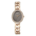 Titan Raga Grey Shaped Dial Rose Gold Metal Strap Analog Watch For Women
