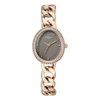 Titan Raga Grey Shaped Dial Rose Gold Metal Strap Analog Watch For Women