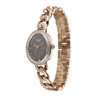 Titan Raga Grey Shaped Dial Rose Gold Metal Strap Analog Watch For Women