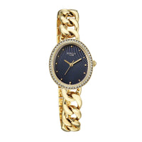 Titan Raga Blue Shaped Dial Gold Metal Strap Analog Watch For Women