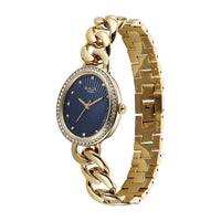 Titan Raga Blue Shaped Dial Gold Metal Strap Analog Watch For Women