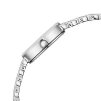 Titan Raga Pink Shaped Dial Silver Metal Strap Analog Watch For Women