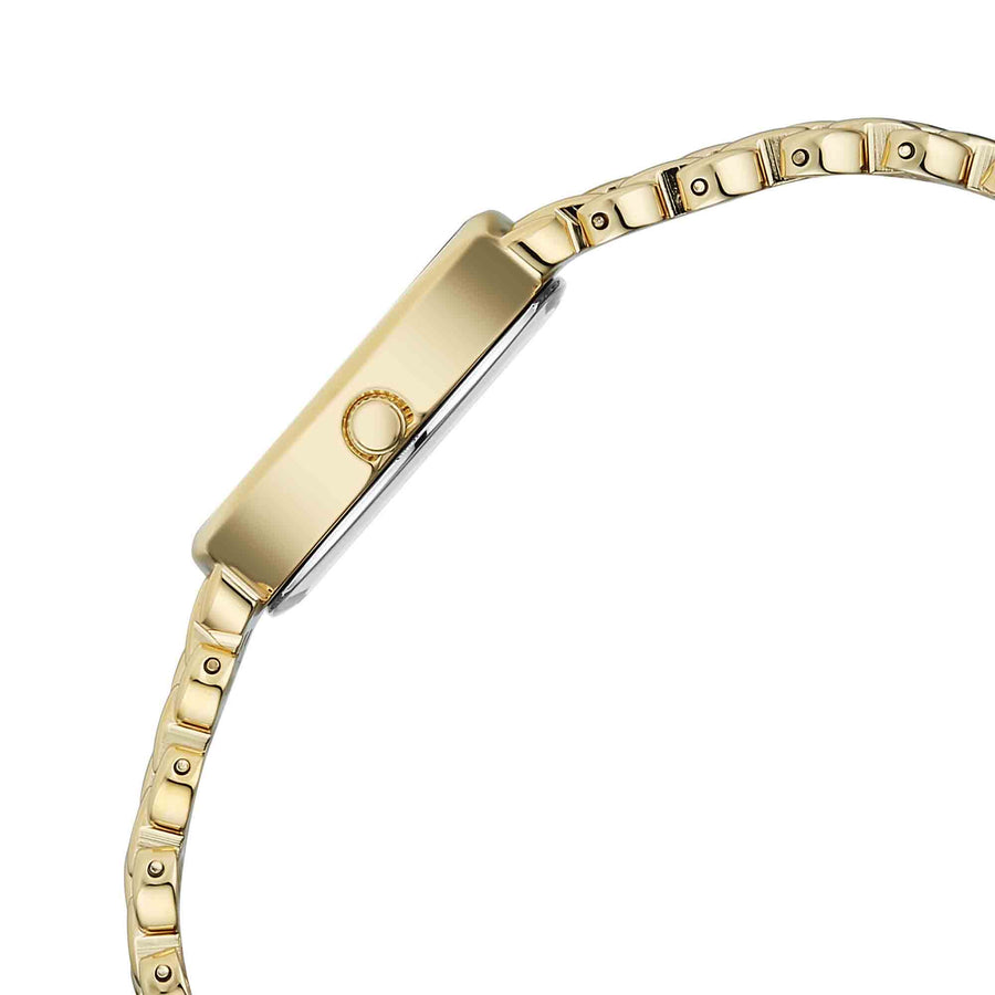 Titan Raga Blue Shaped Dial Gold Metal Strap Analog Watch For Women