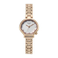Titan Raga White Shaped Dial Rose Gold Metal Strap Analog Watch For Women
