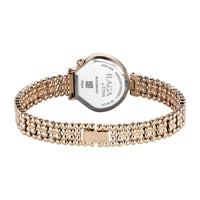 Titan Raga White Shaped Dial Rose Gold Metal Strap Analog Watch For Women