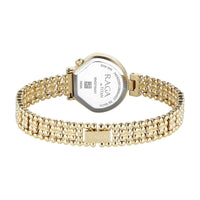 Titan Raga White Shaped Dial Gold Metal Strap Analog Watch For Women