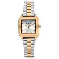 Titan Workwear Silver Square Dial Two Toned Stainless Steel Strap Analog Watch for Women