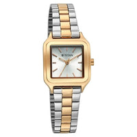 Titan Workwear Silver Square Dial Two Toned Stainless Steel Strap Analog Watch for Women
