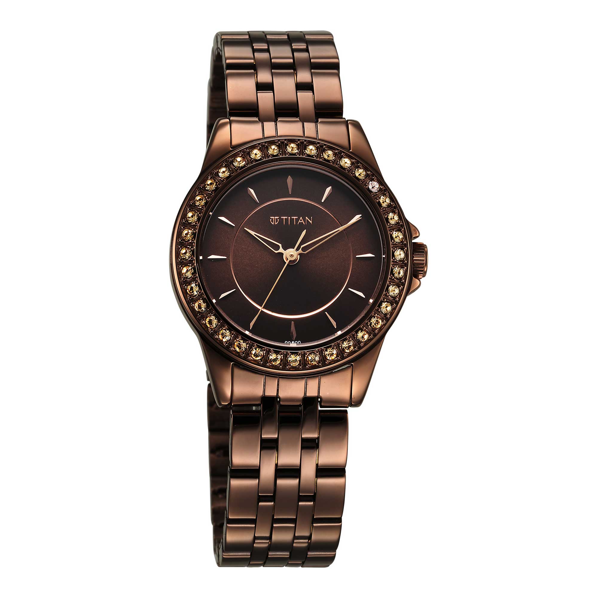 Titan Brown Dial Metal Strap Analog Watch for Women