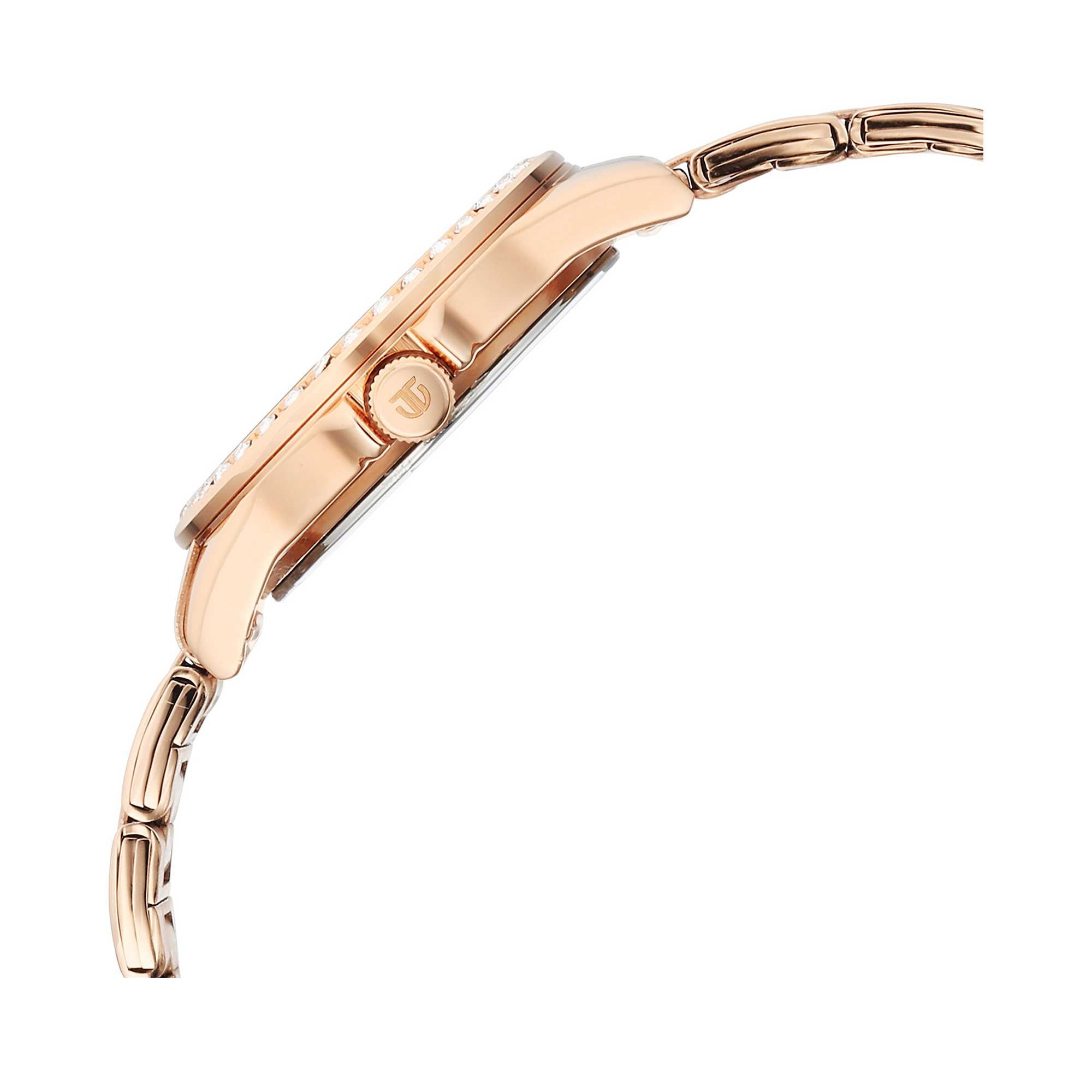 Titan Mother of Pearl Dial Rose Gold Metal Strap Analog Watch for Women