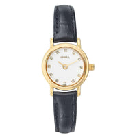 Titan Nebula Vintage 18k Gold Analog Leather Strap Watch for Women