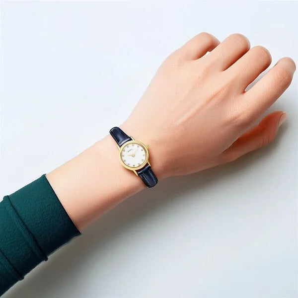 Titan Nebula 18K Gold Dial with Studded Indices Leather Strap Analog Watch for Women