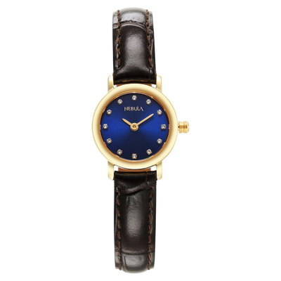 Titan Nebula Vintage 18k Gold Analog with Diamond Studded Indices Watch for Women