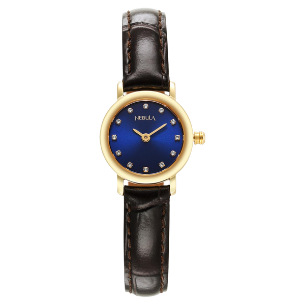 Titan Nebula Vintage 18k Gold Analog with Diamond Studded Indices Watch for Women