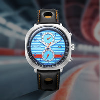Titan Racecraft Blue Dial Black Leather Strap Chronograph Watch for Men