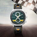Titan Racecraft Green Dial Black Leather Strap Chronograph Watch for Men