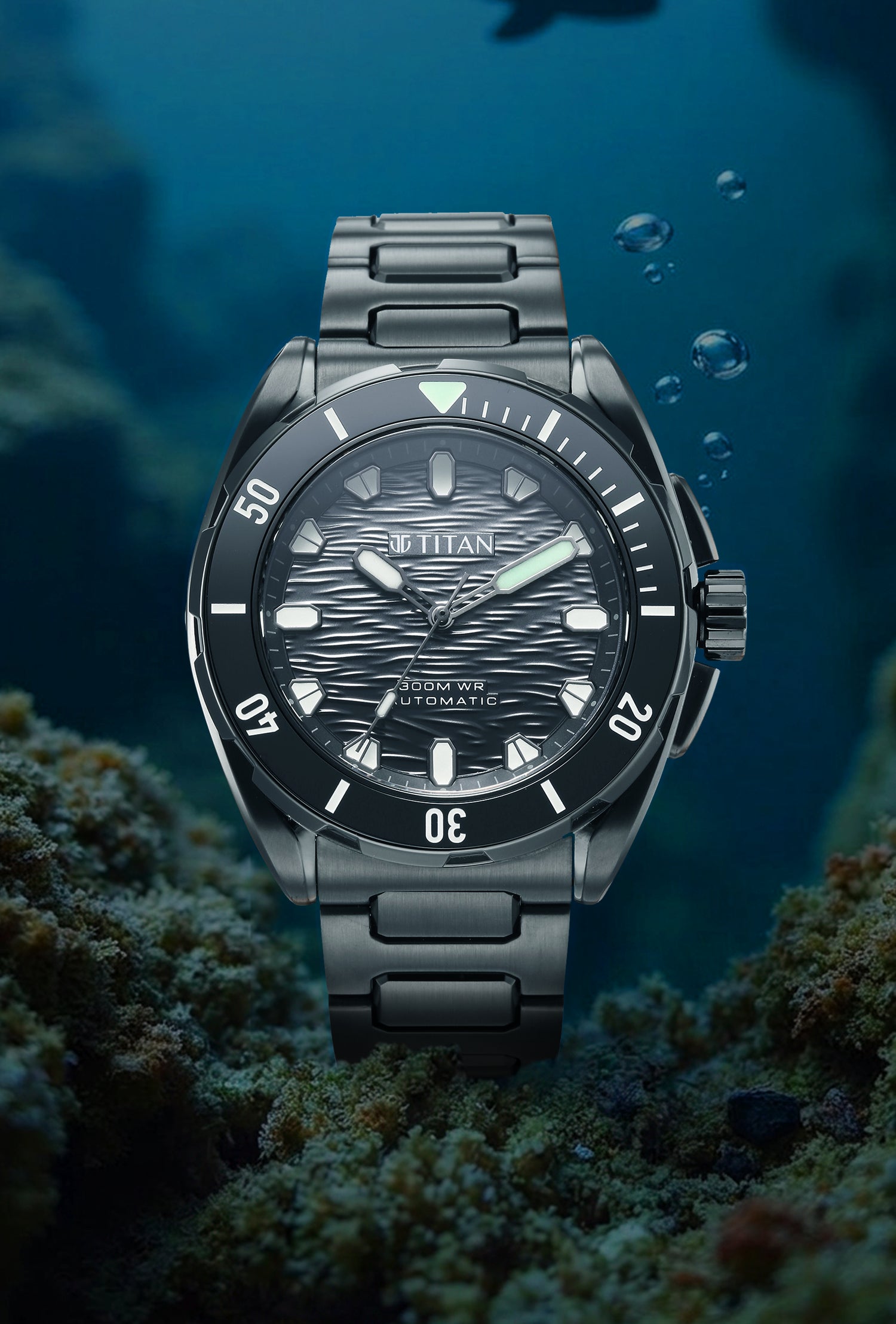 Titan Zero Hour Diver's Black Automatic Watch