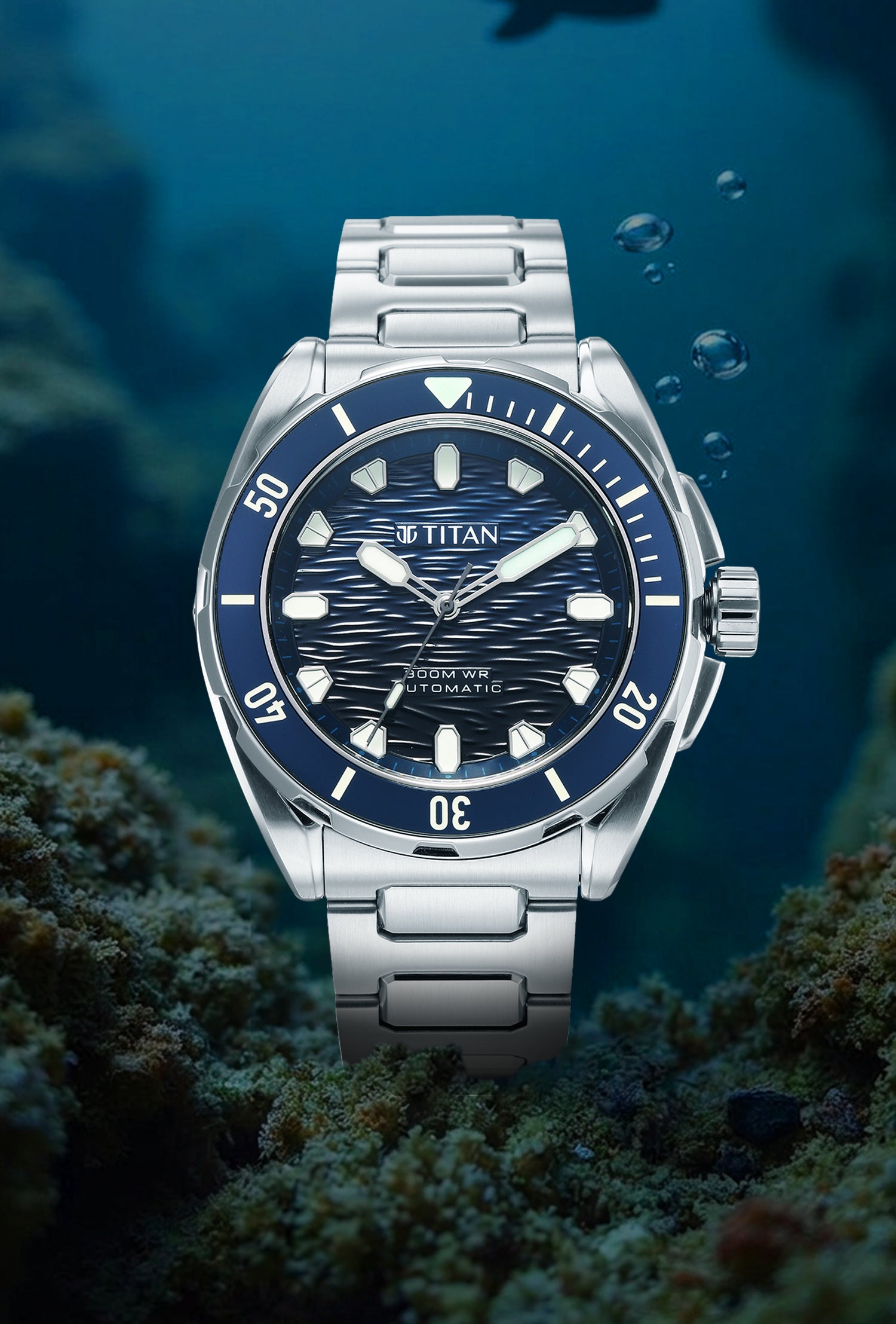 Titan Zero Hour Diver's Blue Automatic Watch